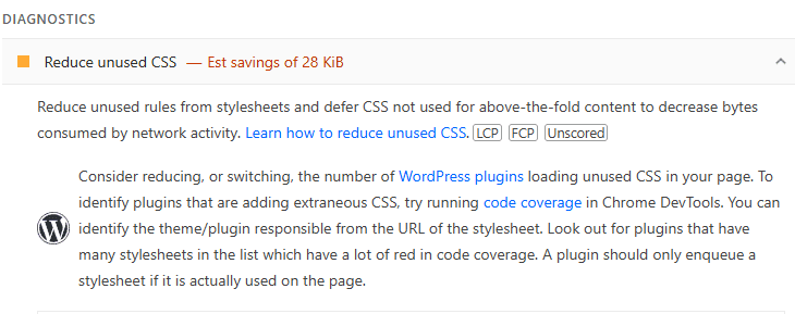 Unused Css